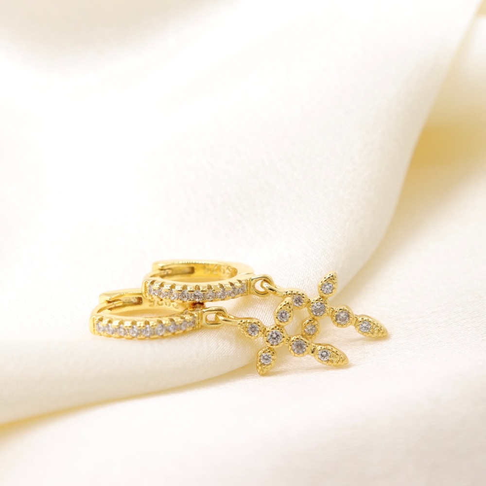 Gold Cross Earrings